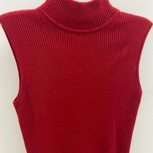 Dana Buchman Red Sleeveless Turtleneck Size M Sweater